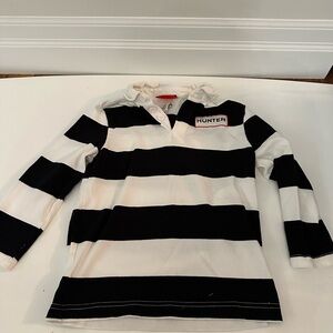 Hunter Black and White Striped Long Sleeve Shirt size xs 4/5 kids
